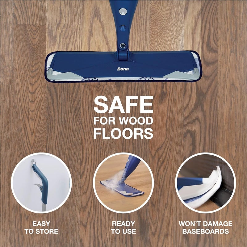 BONA Hardwood Floor Premium Spray Mop - Includes Wood Floor Cleaning Concentrate and Machine Washable Microfiber Cleaning Pad - Dual Zone Cleaning Design for Faster Cleanup - Image 2